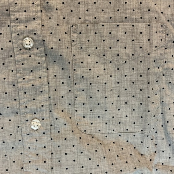 Bonobos Light Grey with Navy Polka Dot Slim Fit Medium Long Sleeve Shirt - Picture 3 of 5